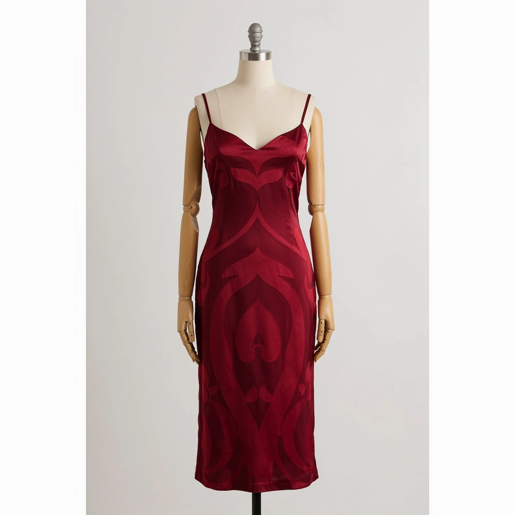 Robe du soir « Nuit » en satin bordeaux